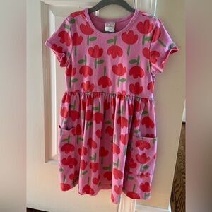 Hanna Andersson Pink Dress with Red Floral Design